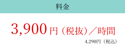 ファミリーエールプラン料金3,900円/時(税抜)